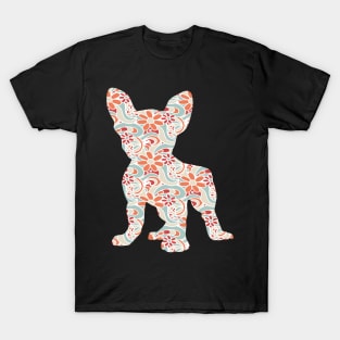 Floral French Bulldog Flower Art Gift Frenchie Mom T-Shirt